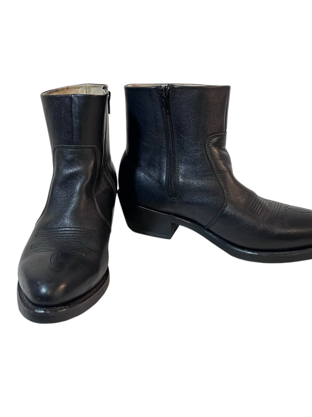 Durango Black Leather Ankle Western Cowboy Style Zipper Boots Mens Size 11.5D